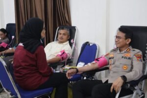 Setetes Darah Untuk Sesama, Polres Pelalawan Gelar Donor Darah Hut Humas Polri Ke-75