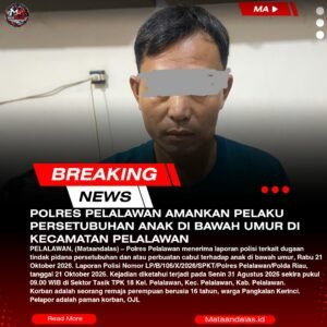 Polres Pelalawan Amankan Pelaku Persetubuhan Anak di Bawah Umur di Kecamatan Pelalawan